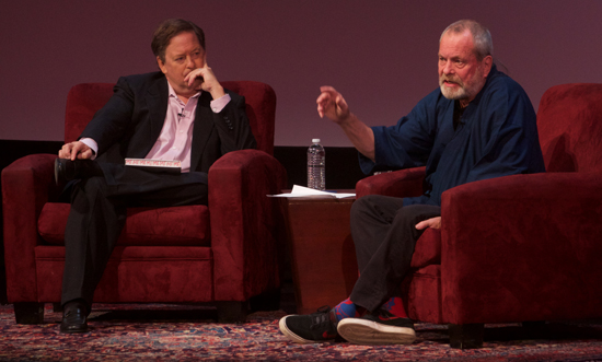 Rubin lends an ear as Terry Gilliam '62 discusses his career at a 2015 event in Glendale.