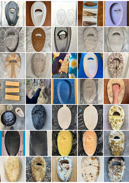 grid of many images showing examples of flotation devices made out of fungi