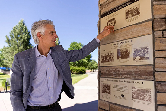 Stritikus examines three panels that “whitewash” Fort Lewis College’s history as a federal  Indian boarding school until 1910.
