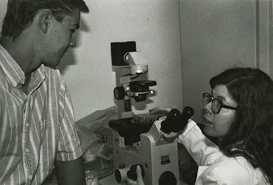 Professor of Biology Roberta Pollock in the 1990s.
