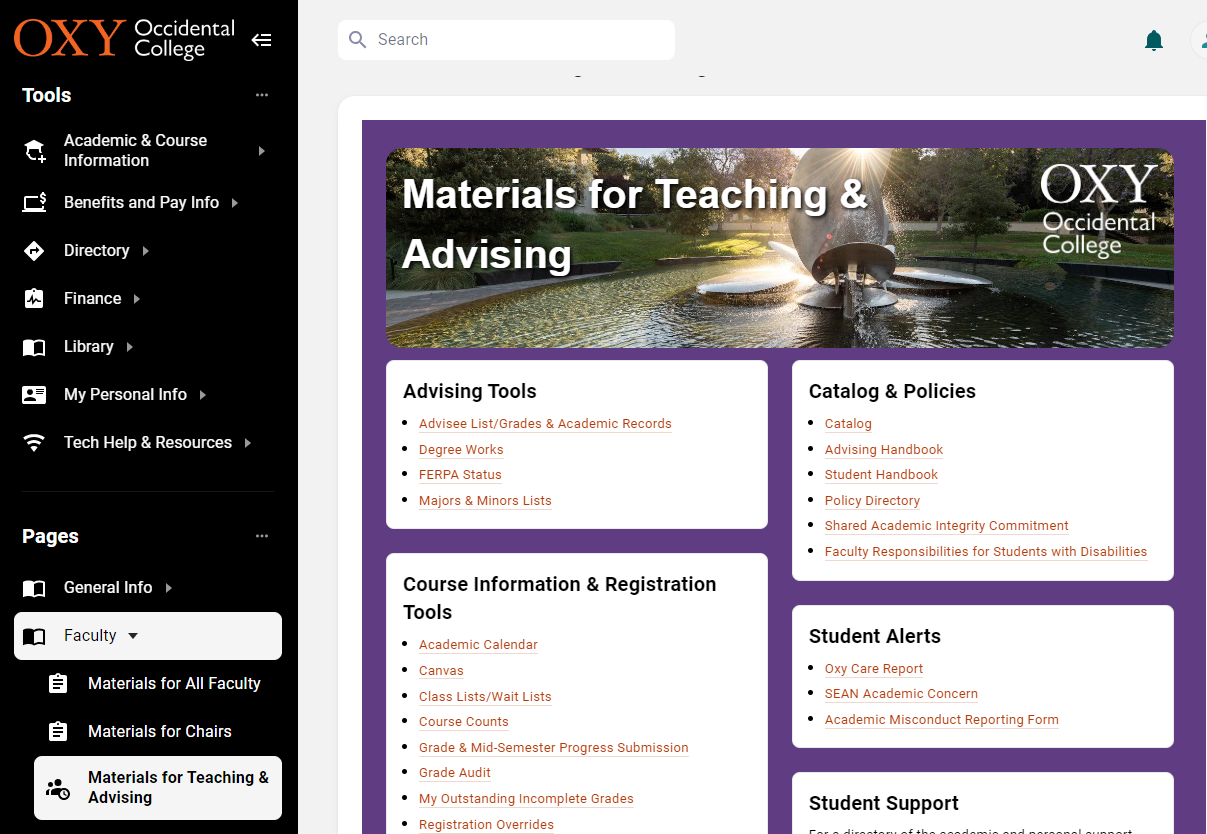 Materials for Teaching and Advising