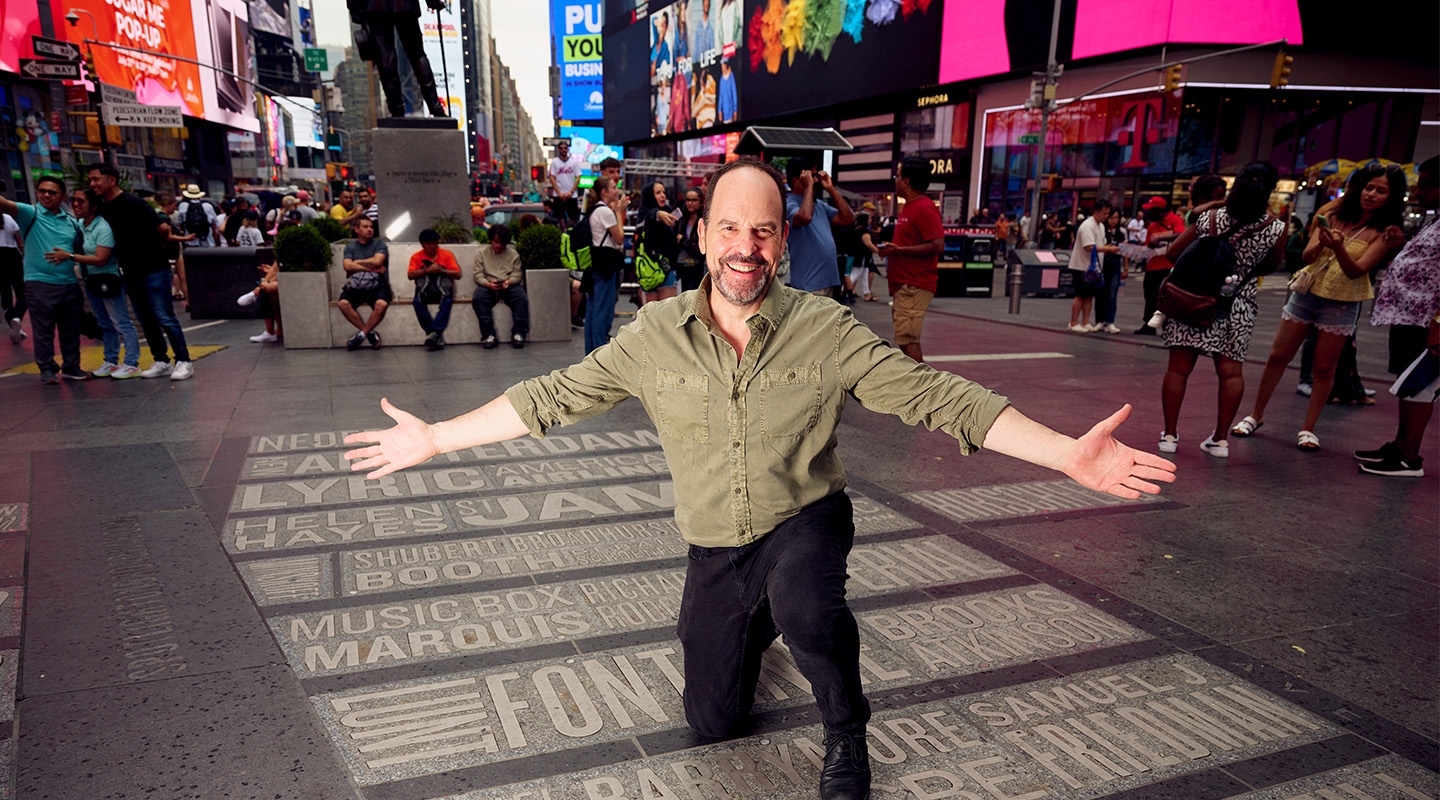 Actor Loren Lester ’83 in Times Square 