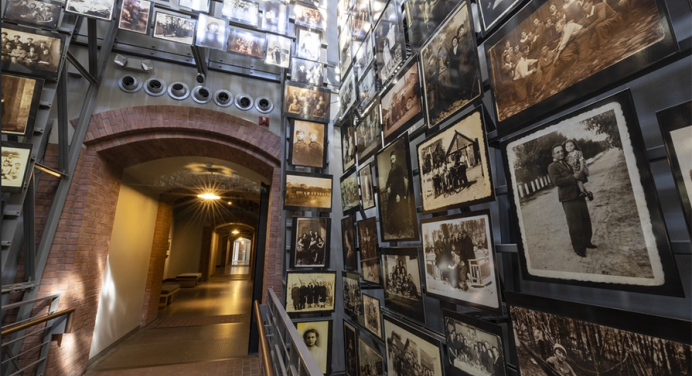 an image from an exhibition room at the US Holocaust Memorial Museum