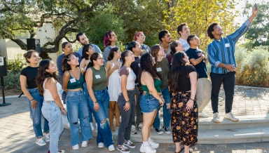 Occidental students at OCLAA's Bienvenidos reception in fall 2022