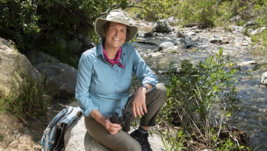 Professor of Biology Beth Braker at Eaton Canyon in Altadena.