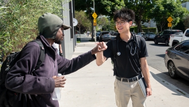 Tylor Lee '26 interned with Healthcare in Action, which provides healthcare and social services to unhoused people.