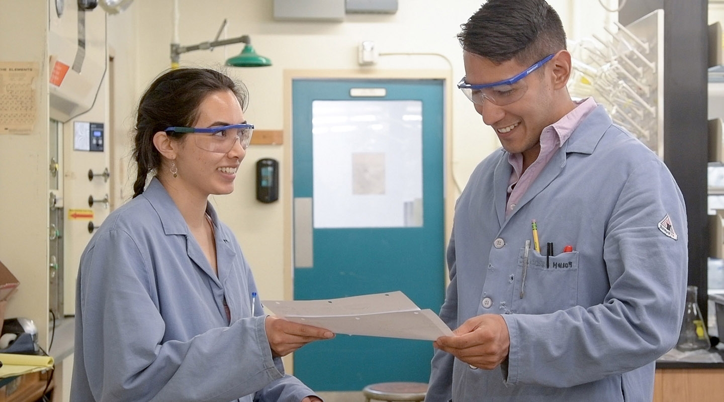 Oxy student and her professor