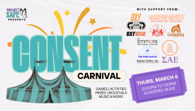 A flyer advertising Project SAFE's Consent Carnival for Spring 2025