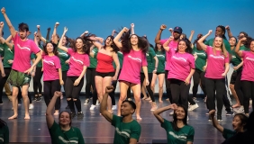 Oxy students performing in Dance Production