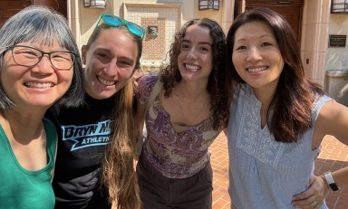 Members of the Pacific Crossings “Dream Team”: From left, Nakatsuka, Gilder Lehrman program coordinator Leah Baer, administrative assistant Thea Wilson ’24, and Hong.