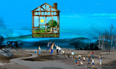 Life After Fire illustration for Occidental magazine, Spring 2025