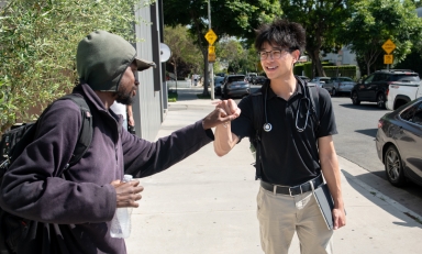 Tylor Lee '26 interned with Healthcare in Action, which provides healthcare and social services to unhoused people.