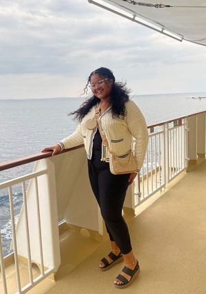 Alyanna McGrath on a ship deck