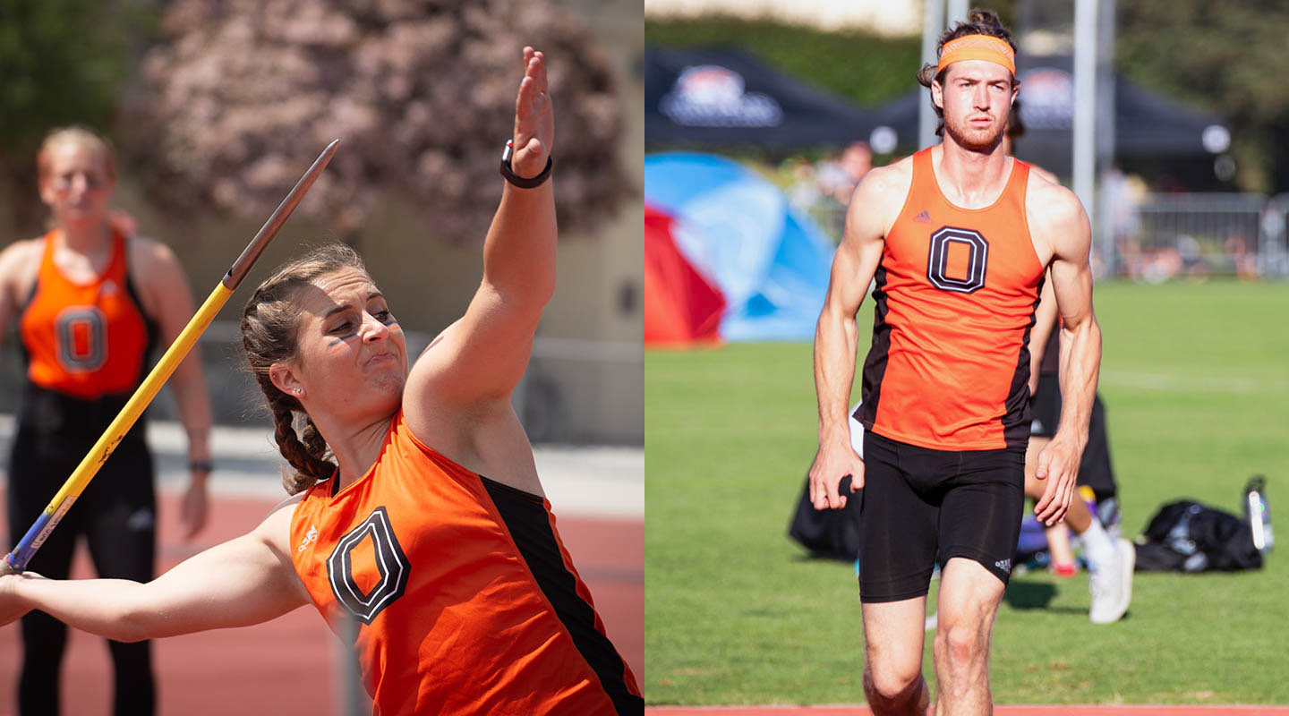 Oxy students athletes Sabrina Degnan and Austin DeWitz